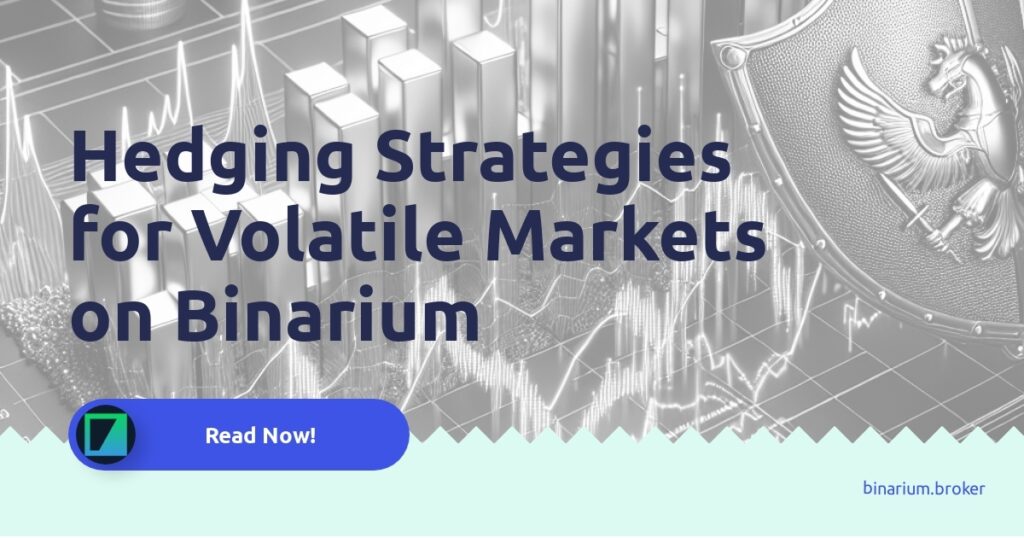 Visual representation of hedging strategies and market volatility concepts on the Binarium platform.