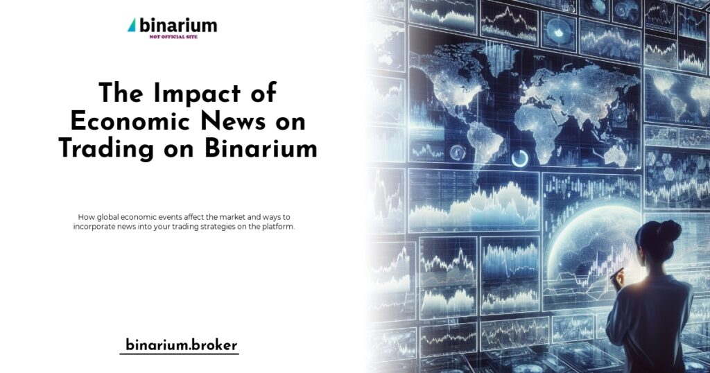 A trader analyzing economic reports and market trends on Binarium platform.