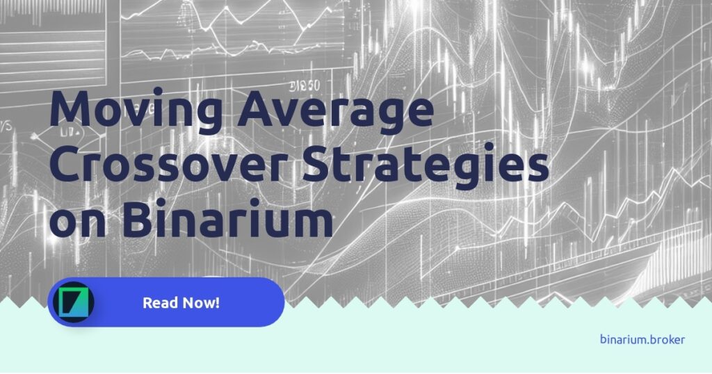 Graph illustrating moving average crossover strategies used in trading on Binarium.