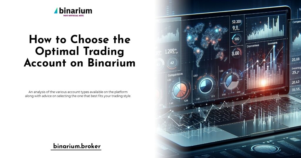 Infographic showcasing different trading account types on Binarium.