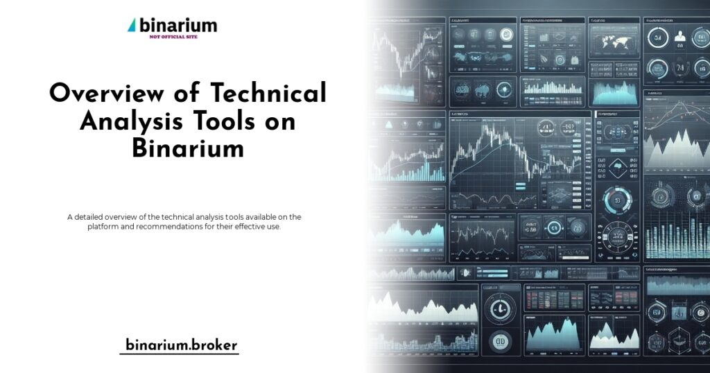 Overview of Binarium's technical analysis tools showcasing charts and indicators.
